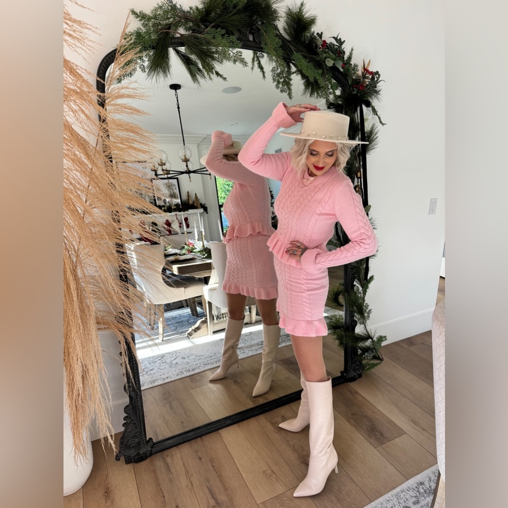 Pink Lily Sweater and Skirt Set